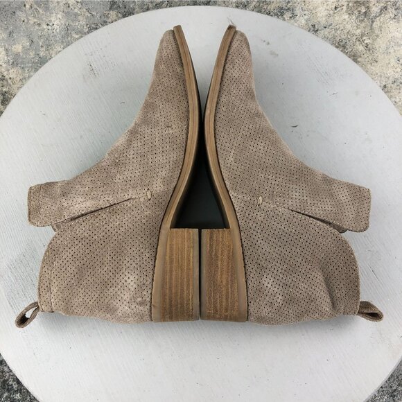 Dolce Vita Women's Size 8 Tivon Taupe Brown Suede Block Heel Ankle Booties Boots - Picture 10 of 16